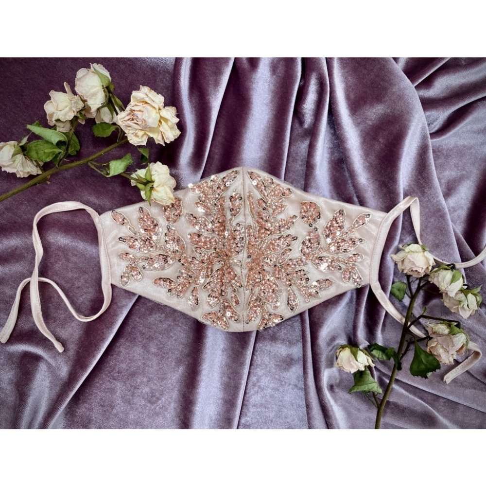 3 Piece Pack-Beaded Floral Fashion Mask CDMK01R
